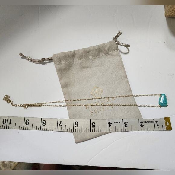 KENDRA SCOTT Isla Turquoise Magnesite Pendant Necklace gold Plated - Picture 8 of 8